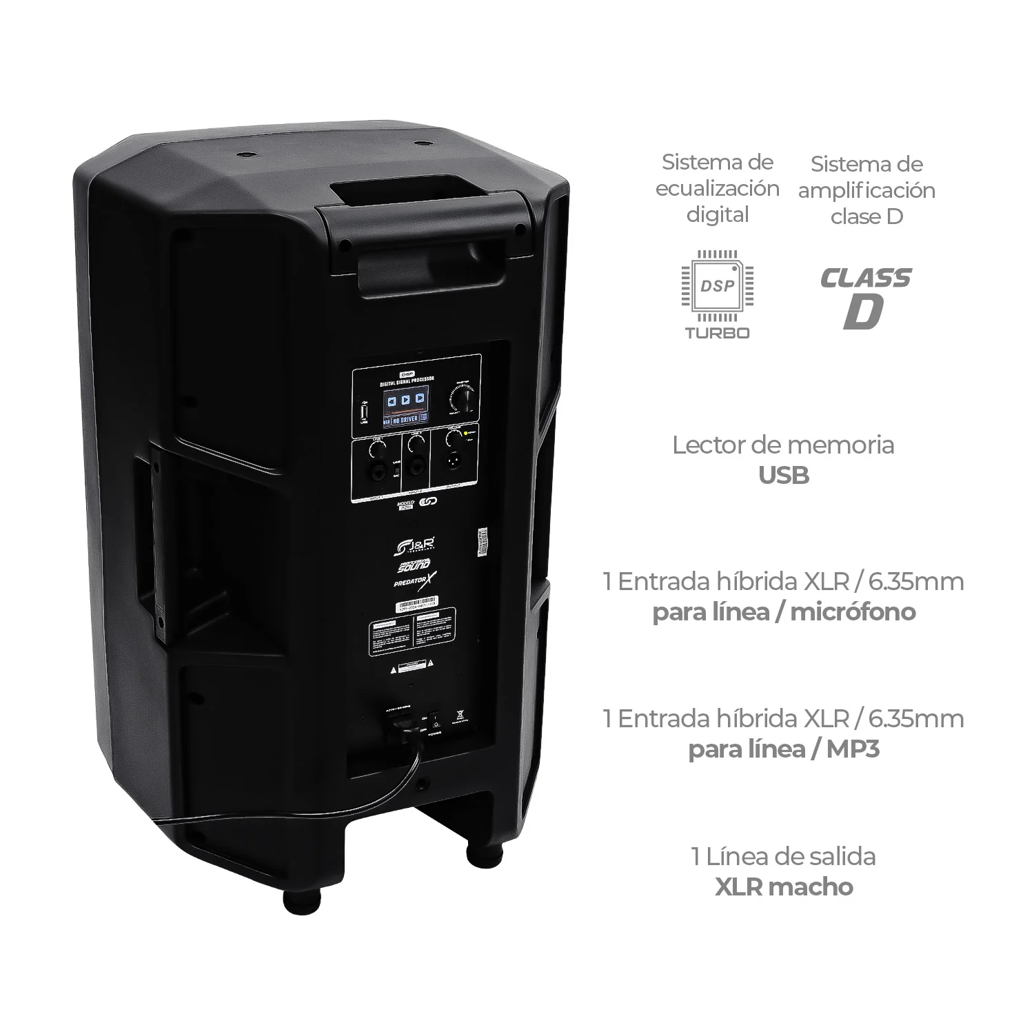 CABINA ACTIVA JYR 15" J5291 500W PREDATOR 2
